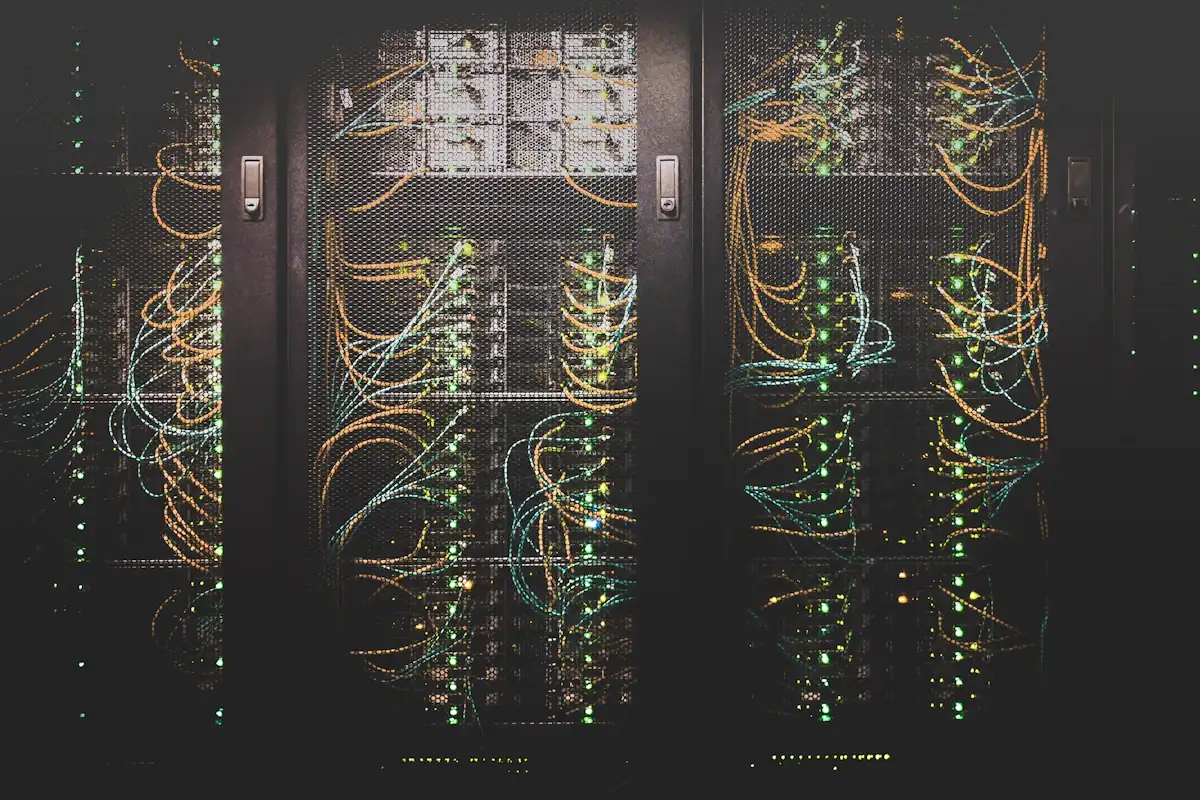 Server racks with network cabling